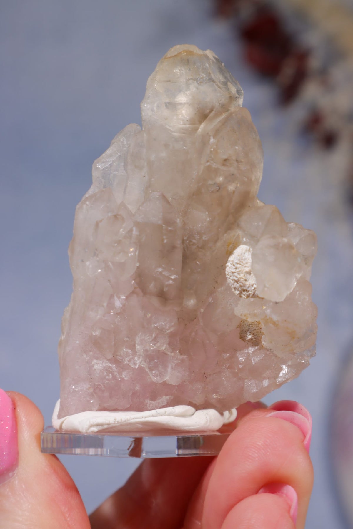 Crystallised Rose Quartz with Smoky Elestial Quartz | 60mm Minerals Tali & Loz Crystals
