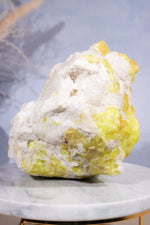 Crystallised Sulphur on Baryte 3.2kg - Tali & Loz Crystals