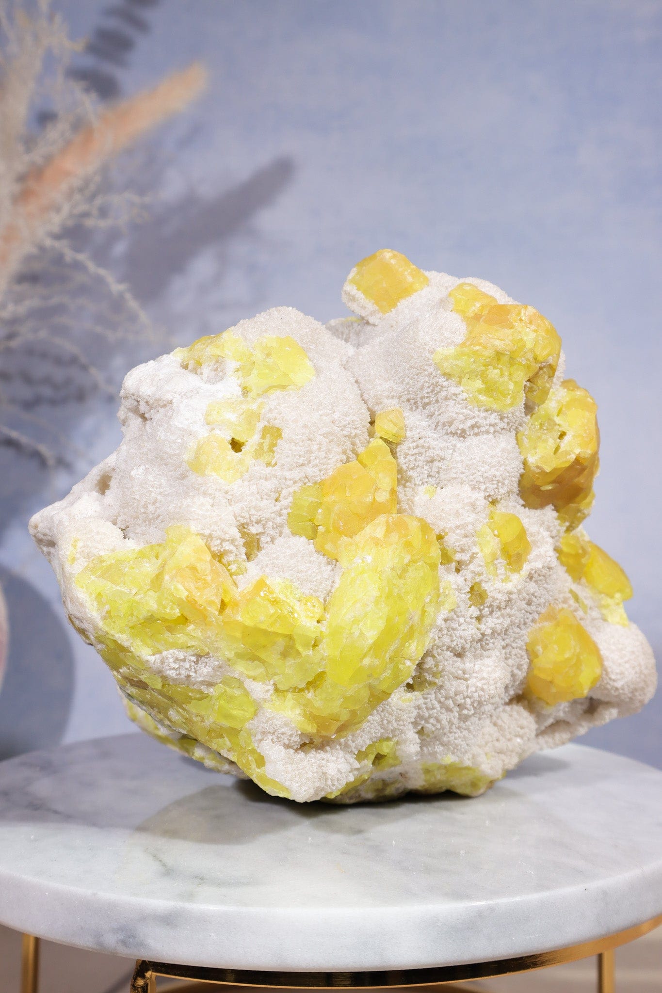 Crystallised Sulphur on Baryte 3.2kg - Tali & Loz Crystals