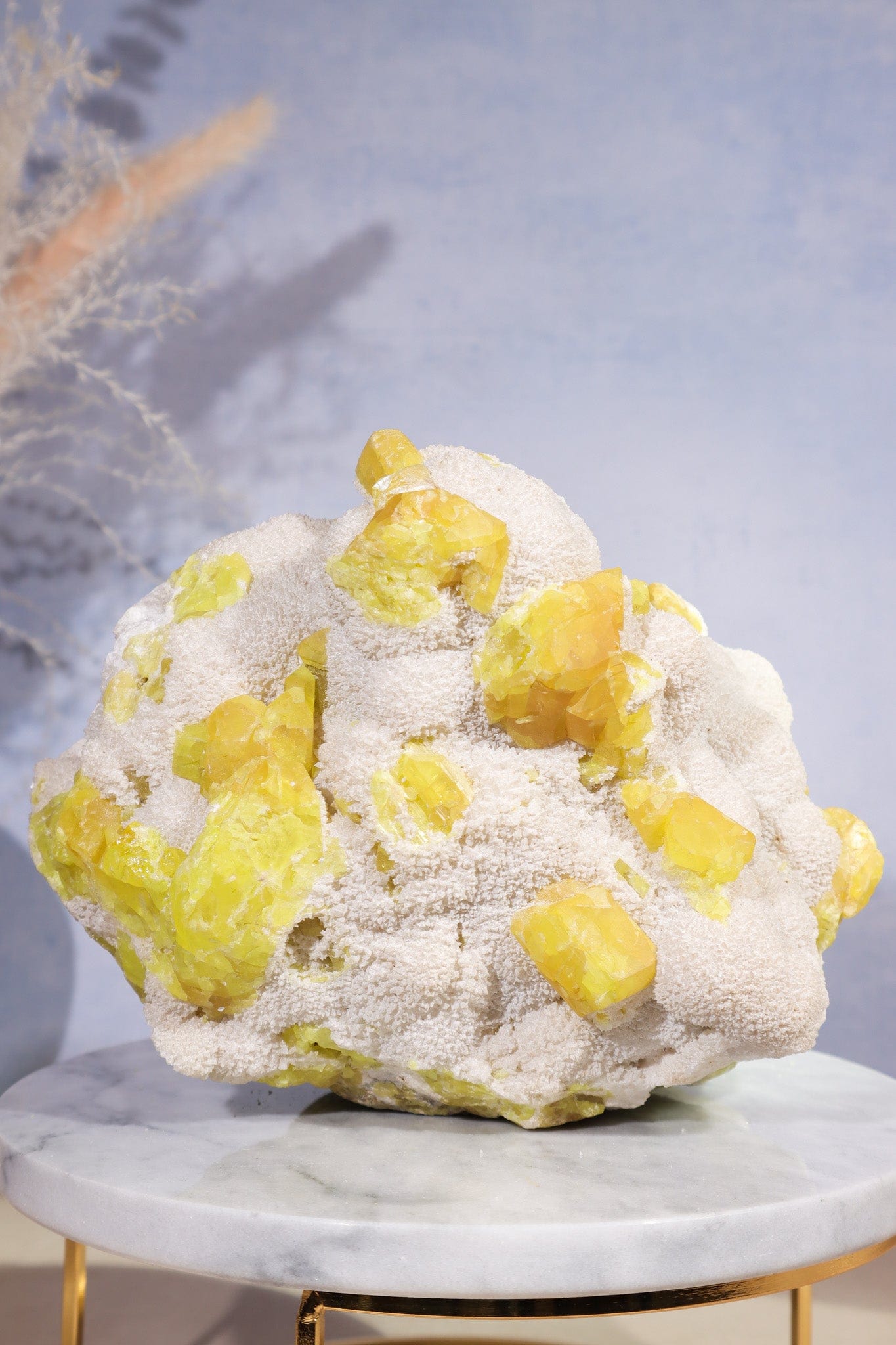 Crystallised Sulphur on Baryte 3.2kg - Tali & Loz Crystals