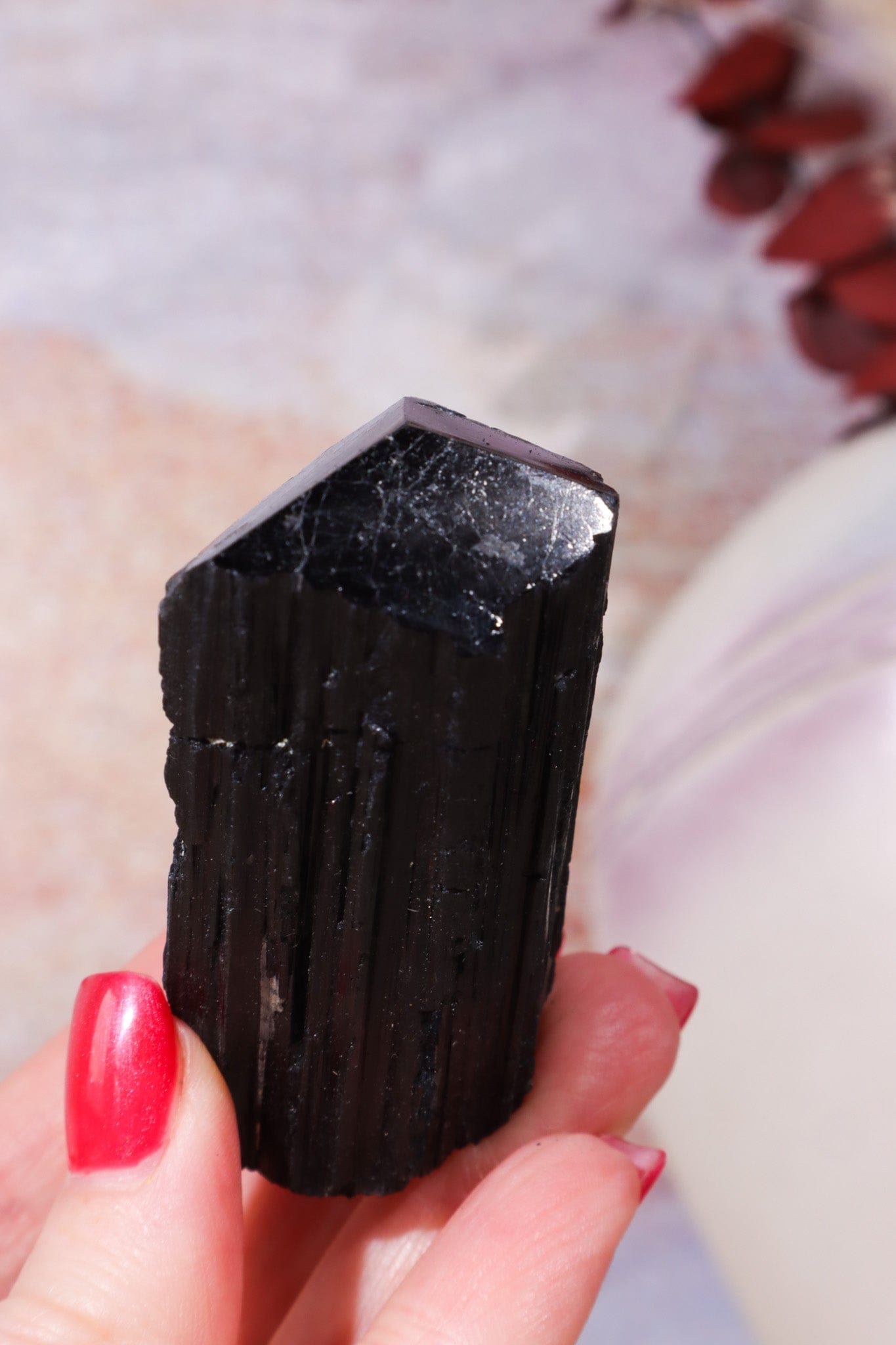 Cut Base Black Tourmaline Points| Intuitively Chosen Rough Crystals Tali & Loz Crystals