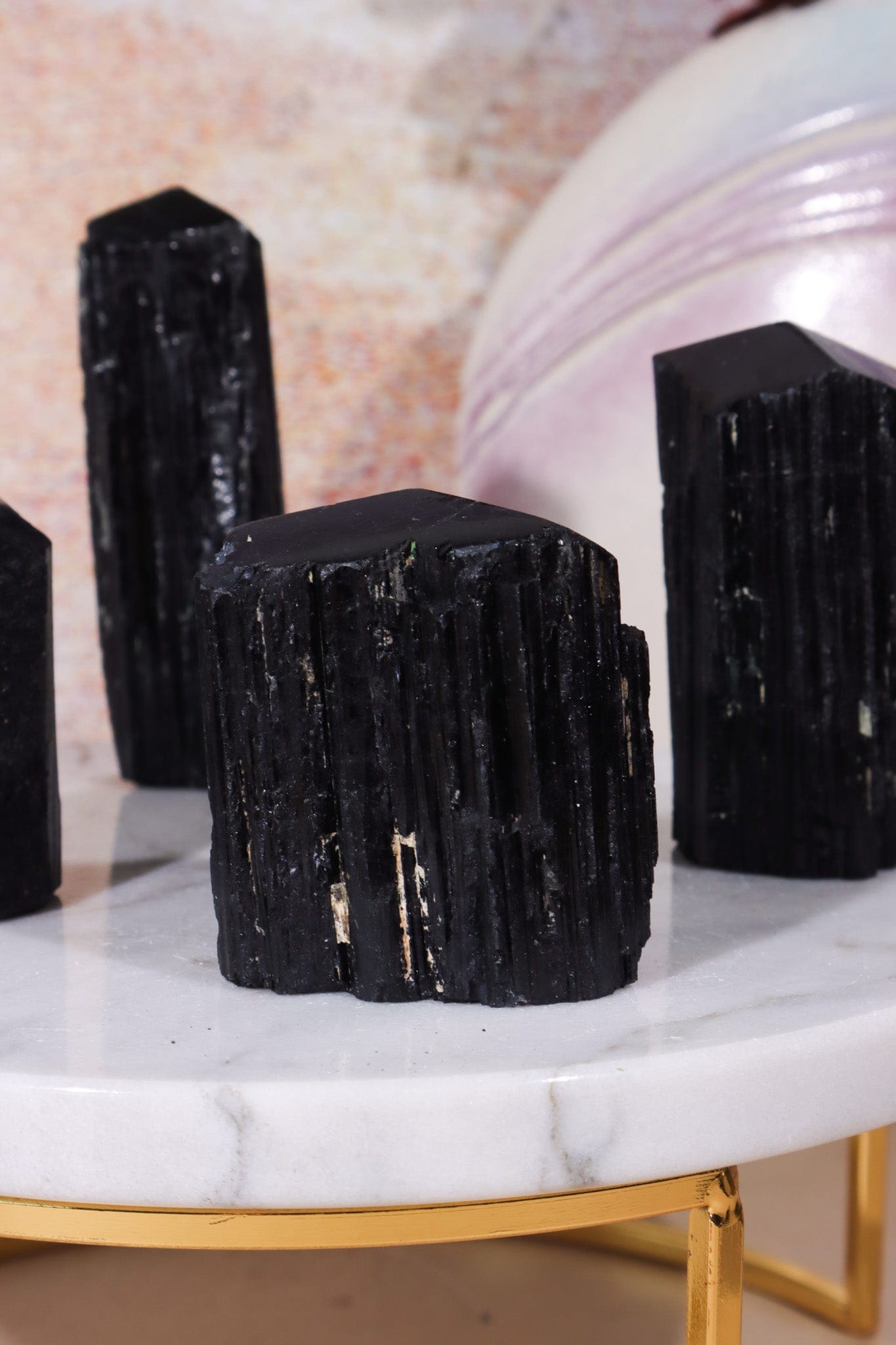 Cut Base Black Tourmaline Points| Intuitively Chosen Rough Crystals Tali & Loz Crystals