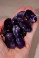 Dark Amethyst Tumblestones | Some Chevron | 33mm | Brazil Tumblestones Tali & Loz Crystals