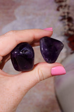 Dark Amethyst Tumblestones | Some Chevron | 33mm | Brazil Tumblestones Tali & Loz Crystals