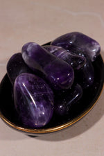 Dark Amethyst Tumblestones | Some Chevron | 33mm | Brazil Tumblestones Tali & Loz Crystals
