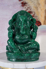 Dark Green Aventurine Ganesh, New Zealand 0.9KG Ganesh Tali & Loz Crystals
