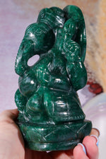 Dark Green Aventurine Ganesh, New Zealand 0.9KG Ganesh Tali & Loz Crystals