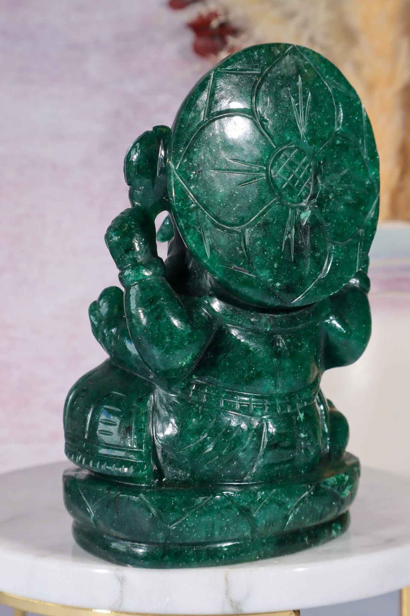 Dark Green Aventurine Ganesh, New Zealand 0.9KG Ganesh Tali & Loz Crystals
