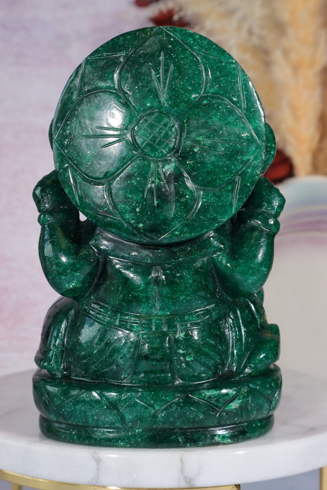 Dark Green Aventurine Ganesh, New Zealand 0.9KG Ganesh Tali & Loz Crystals