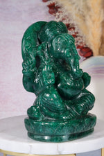 Dark Green Aventurine Ganesh, New Zealand 0.9KG Ganesh Tali & Loz Crystals