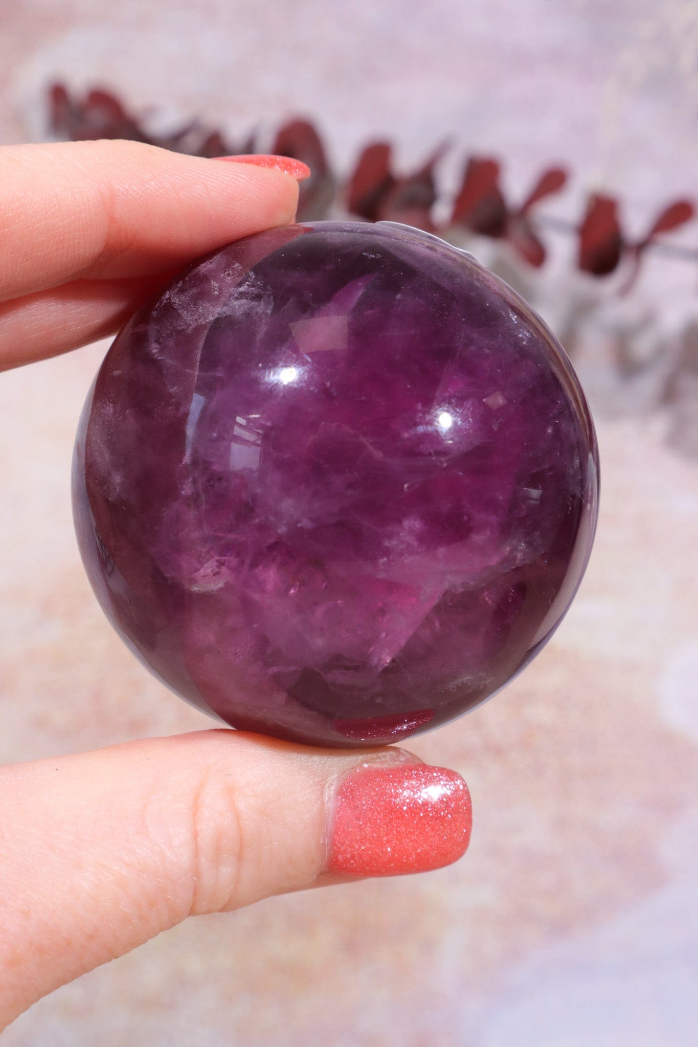 Dark Purple Fluorite Spheres, Intuitively Chosen Spheres Tali & Loz Crystals