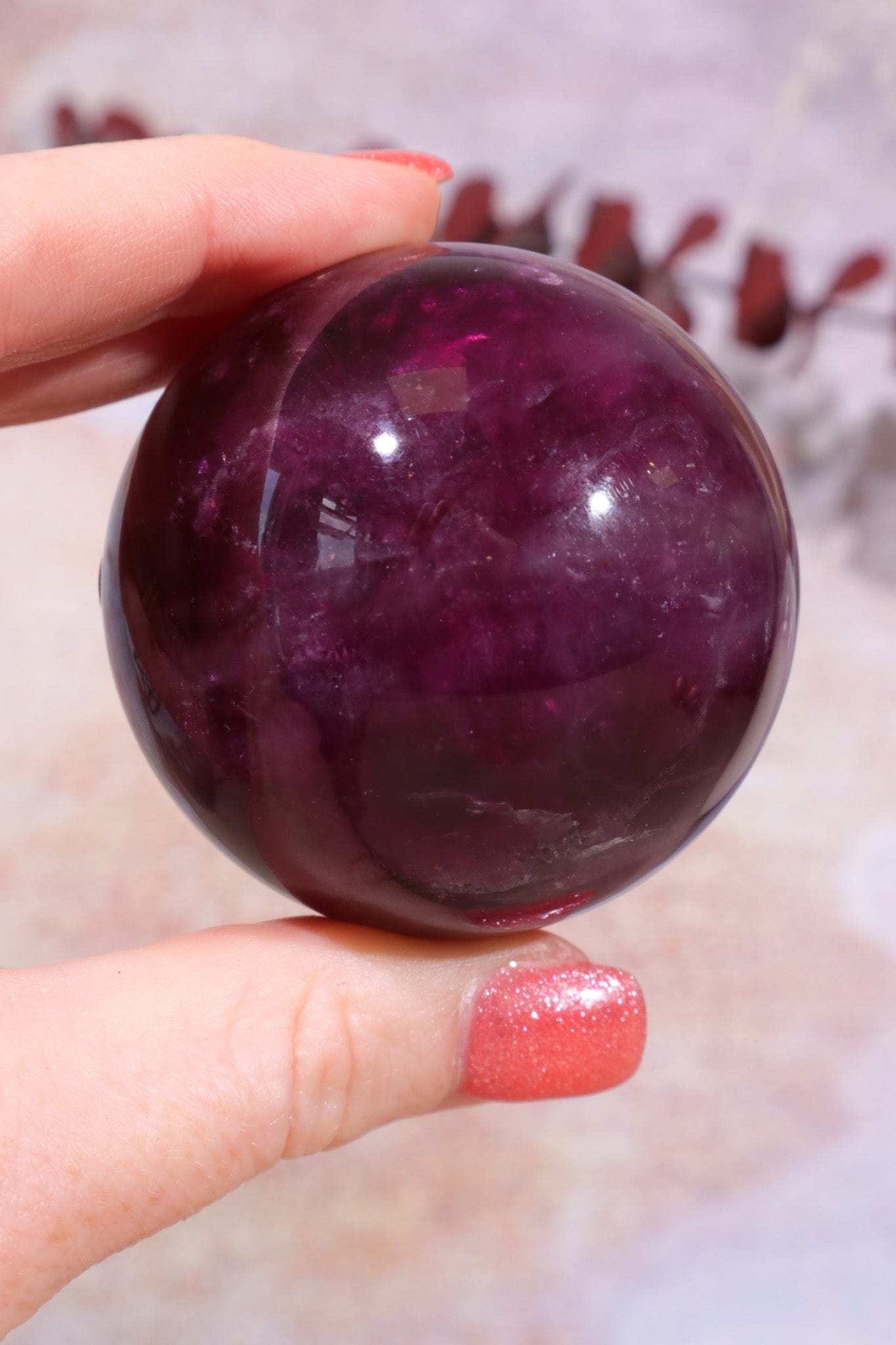 Dark Purple Fluorite Spheres, Intuitively Chosen Spheres Tali & Loz Crystals