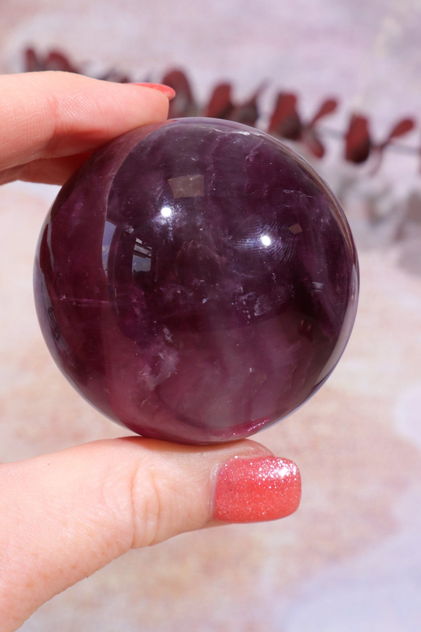 Dark Purple Fluorite Spheres, Intuitively Chosen Spheres Tali & Loz Crystals