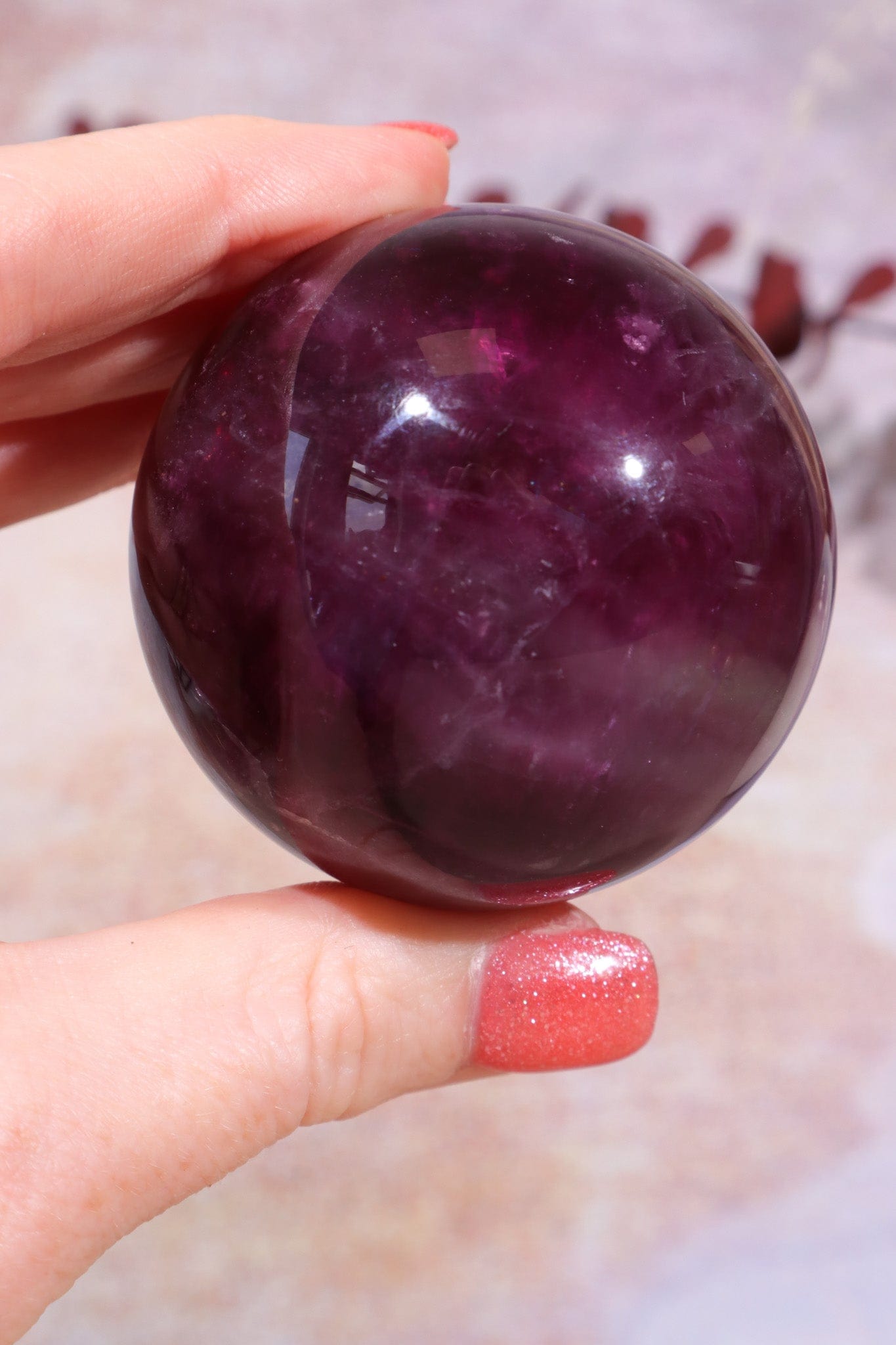 Dark Purple Fluorite Spheres, Intuitively Chosen Spheres Tali & Loz Crystals
