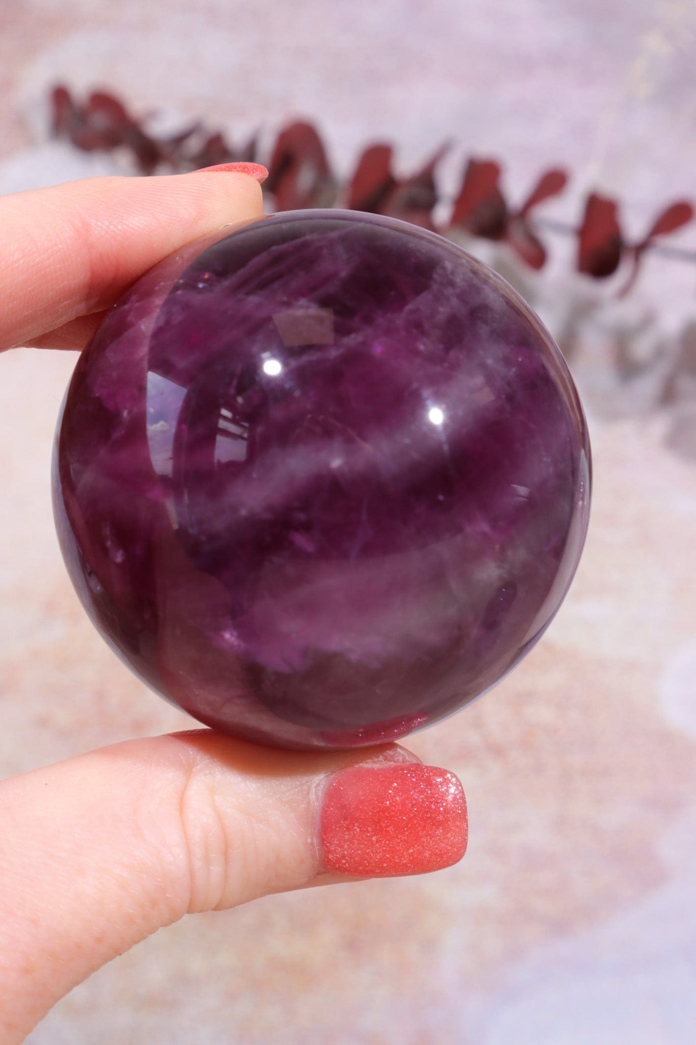 Dark Purple Fluorite Spheres, Intuitively Chosen Spheres Tali & Loz Crystals