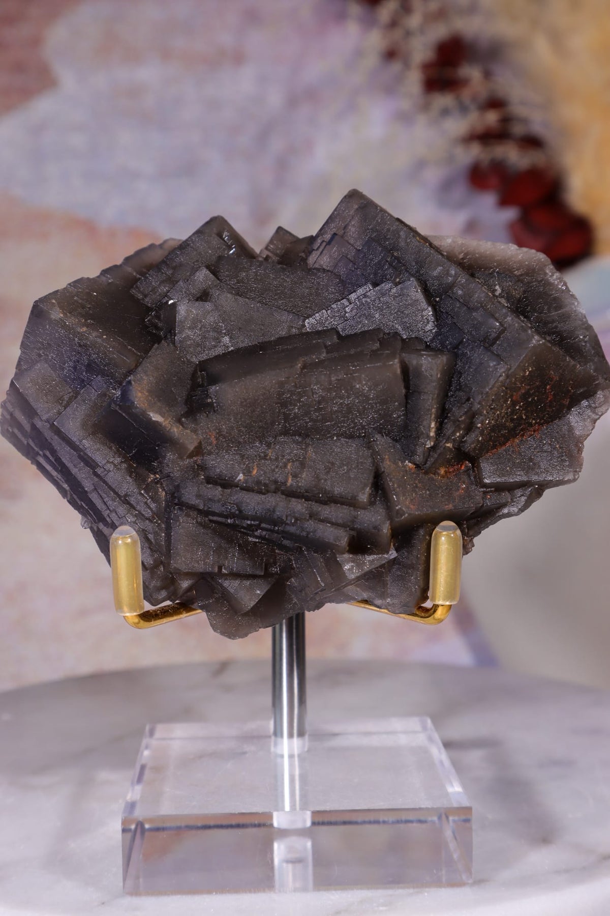 Dark Smoky Fluorite Cluster | Kharan District, Balochistan | Pakistan Minerals Tali & Loz