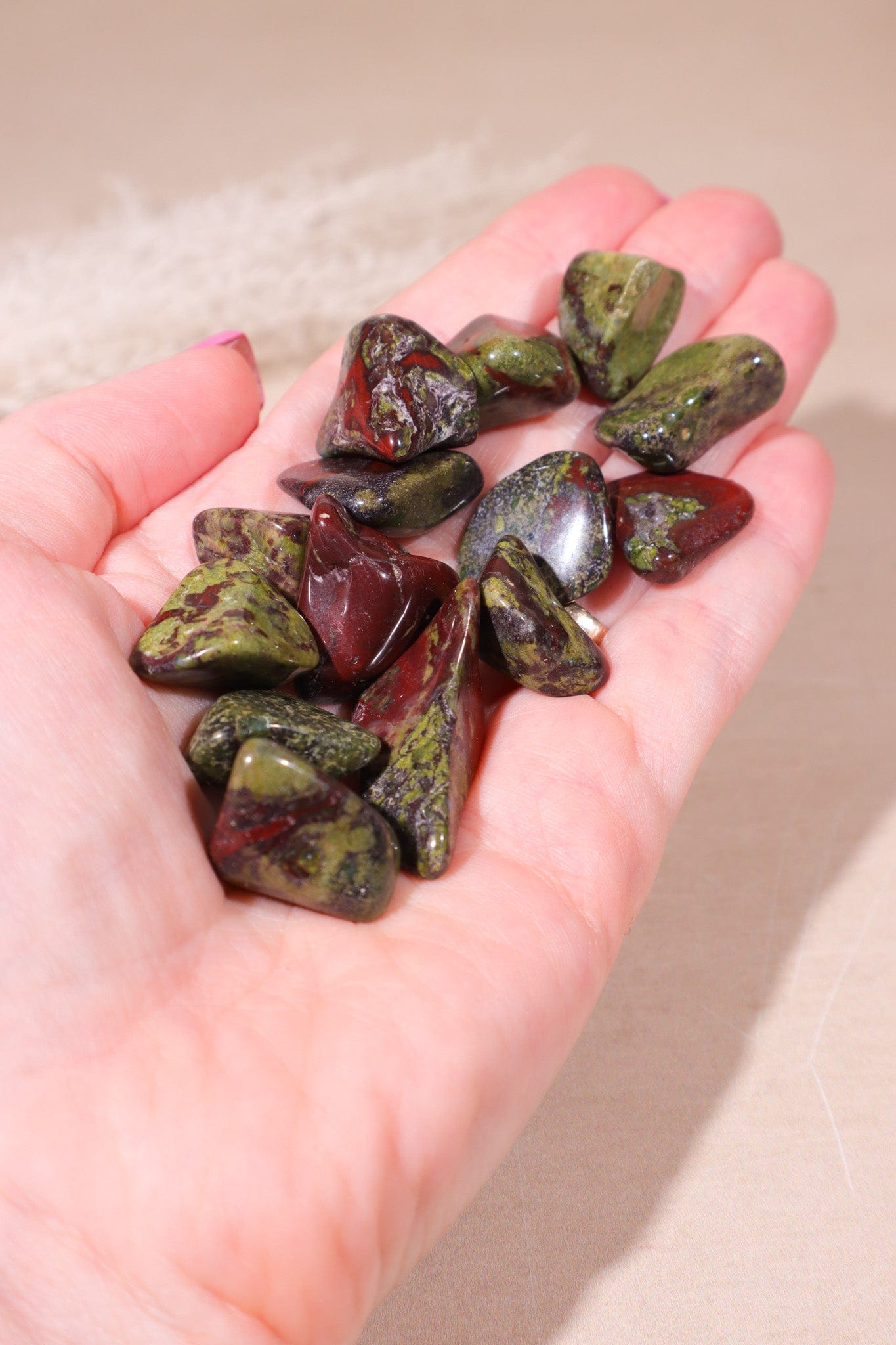 Dragon Blood Jasper Tumblestones 20-30mm - Tali & Loz Crystals