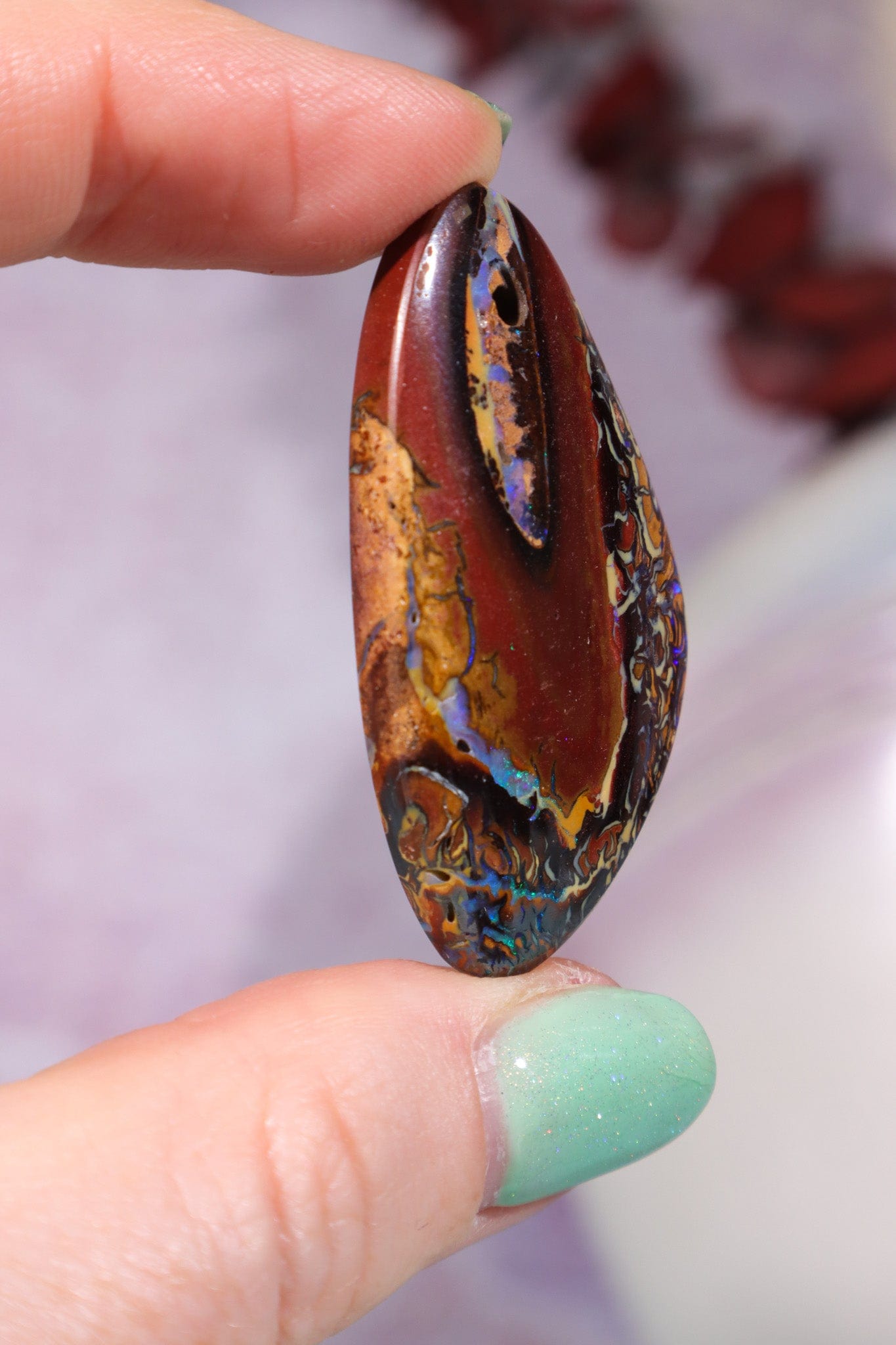 Drilled Yowah Boulder Opal Pendant 10.67gr Rocks & Fossils Tali & Loz Crystals