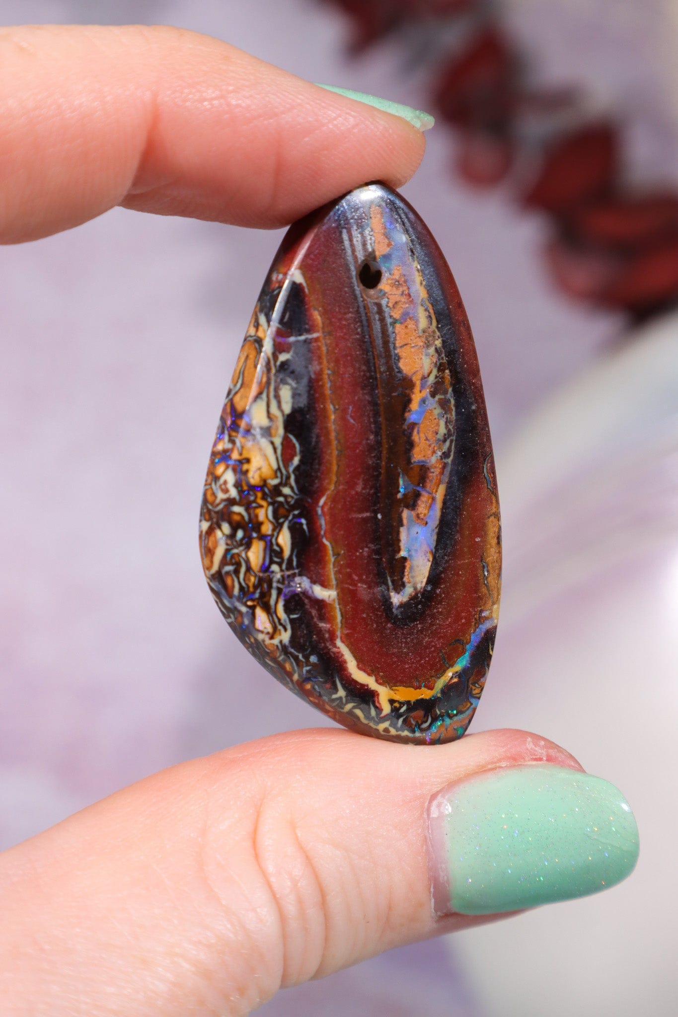 Drilled Yowah Boulder Opal Pendant 10.67gr Rocks & Fossils Tali & Loz Crystals