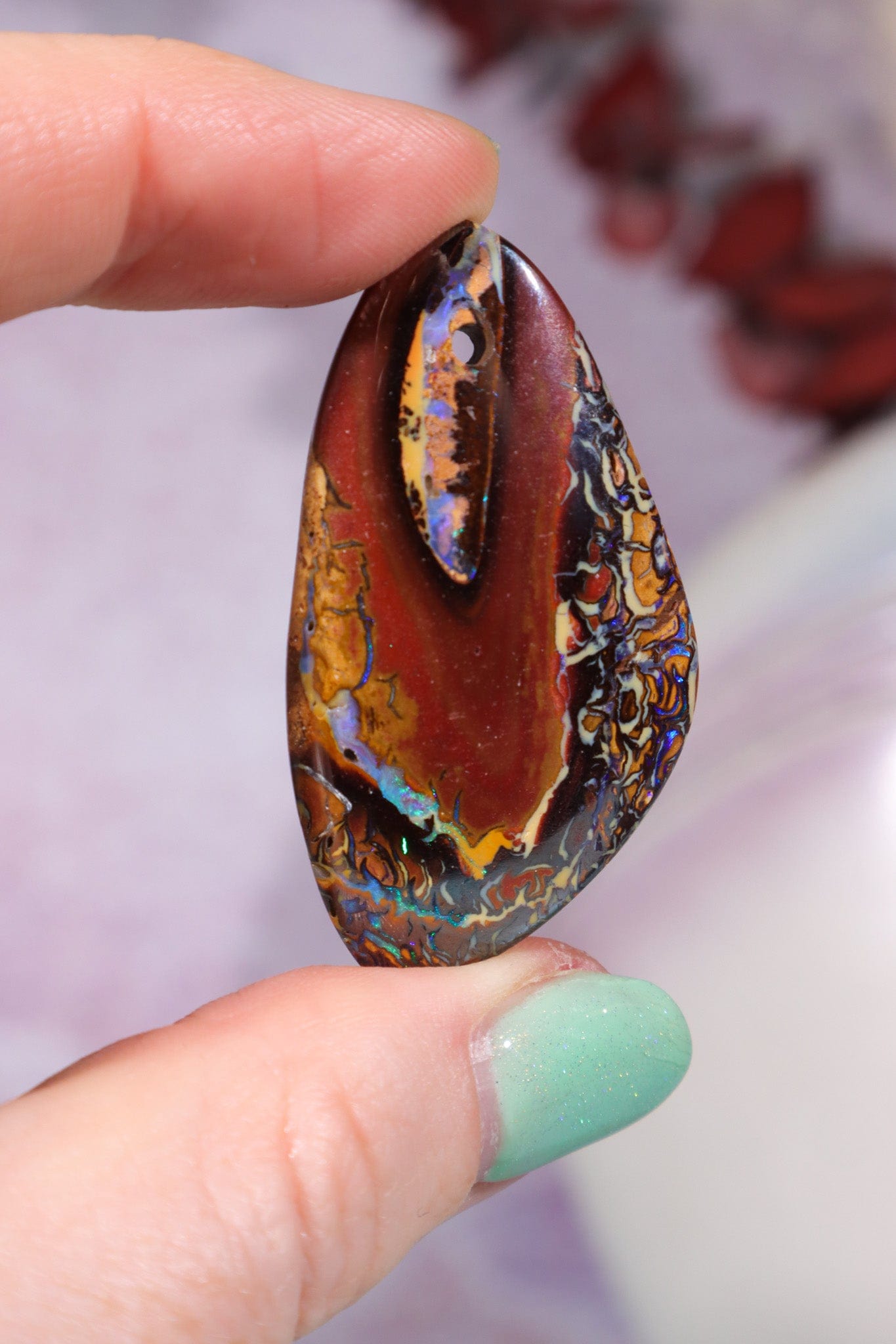 Drilled Yowah Boulder Opal Pendant 10.67gr Rocks & Fossils Tali & Loz Crystals