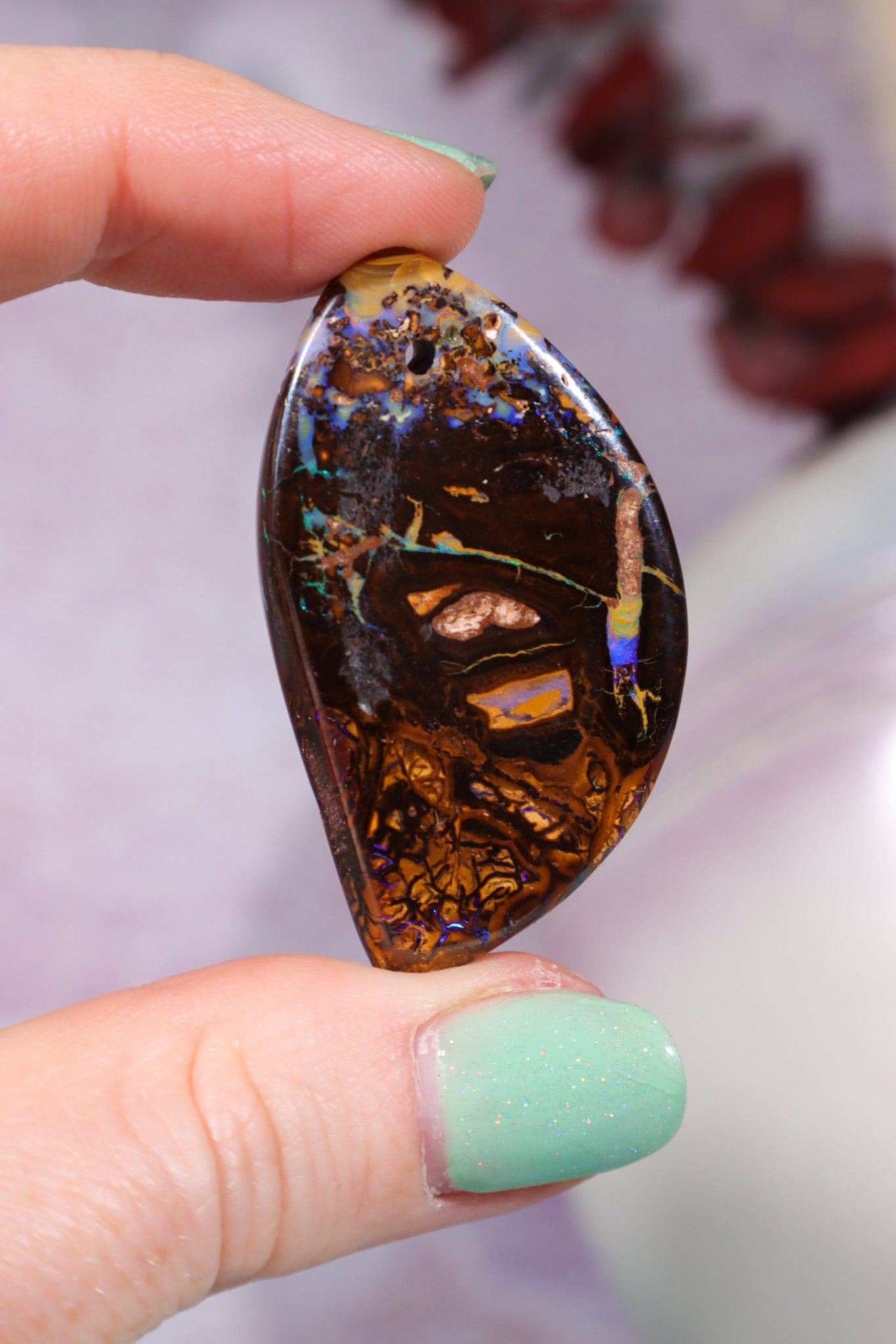 Drilled Yowah Boulder Opal Pendant 14.47gr Rocks & Fossils Tali & Loz Crystals