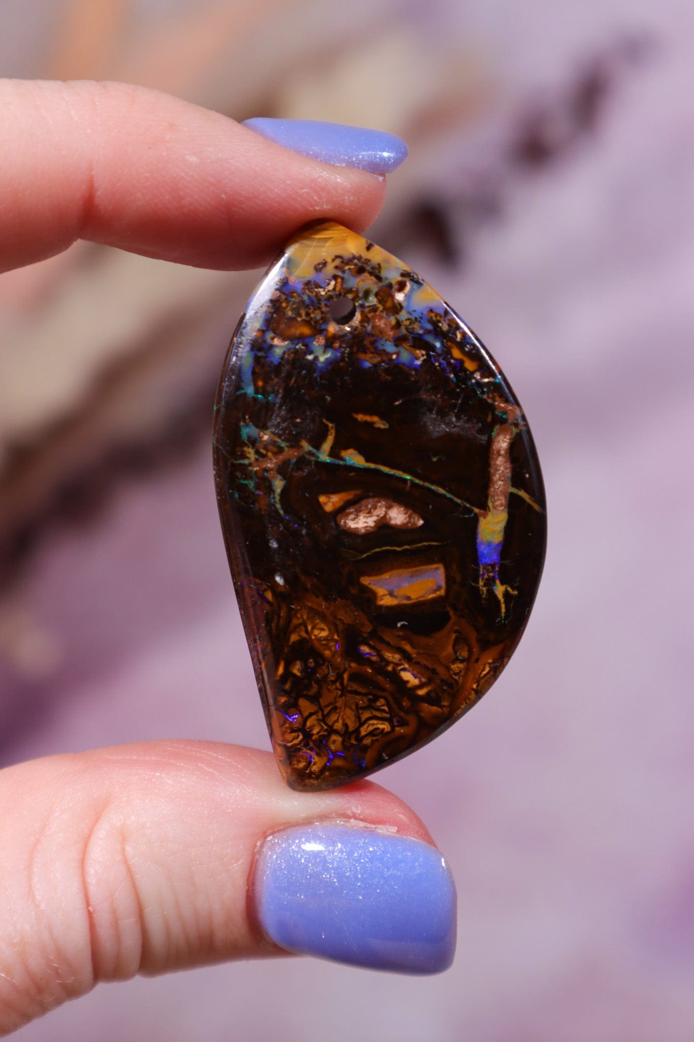 Drilled Yowah Boulder Opal Pendant 14.47gr - Tali & Loz Crystals