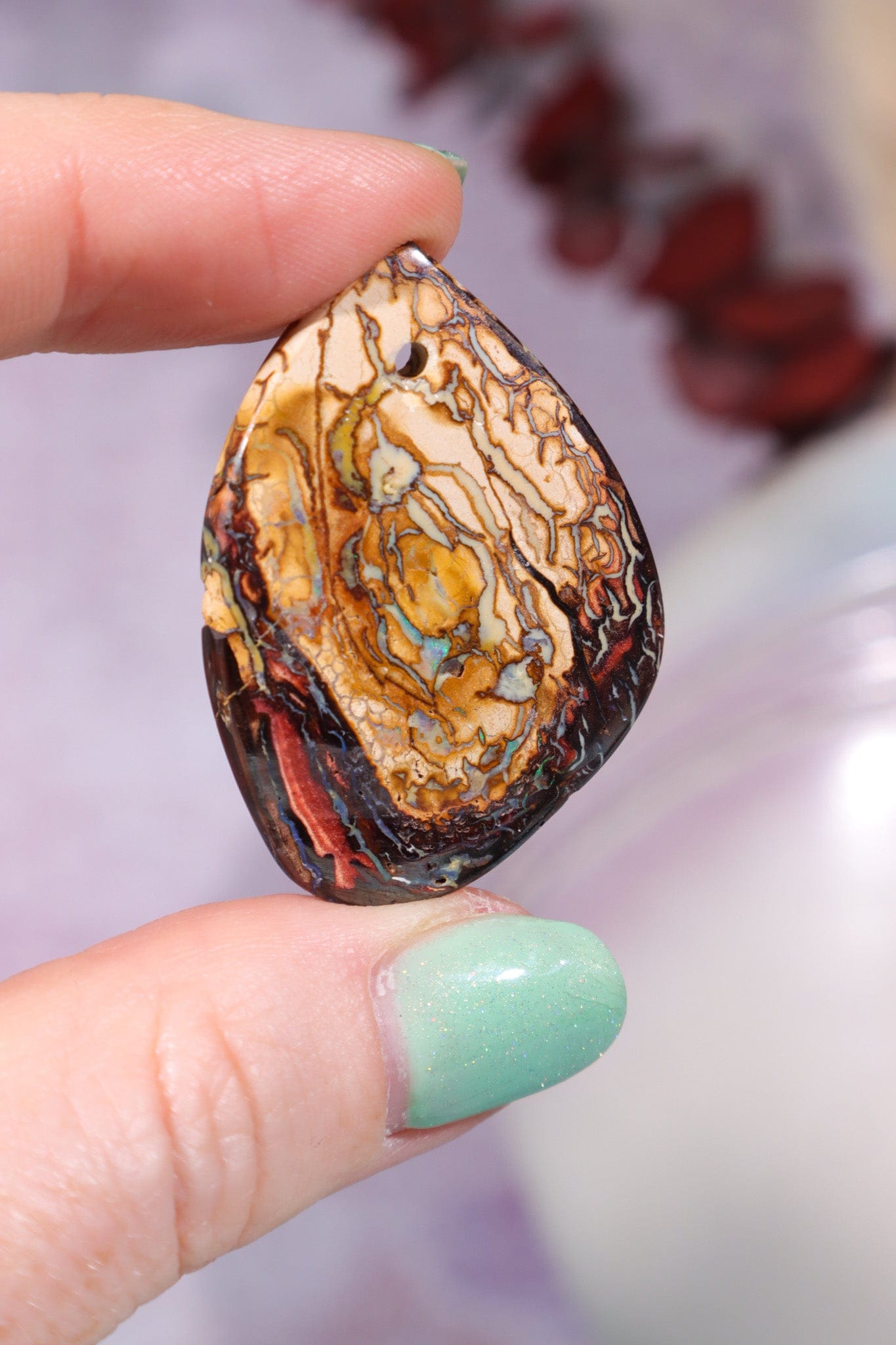 Drilled Yowah Boulder Opal Pendant 6.85gr Rocks & Fossils Tali & Loz Crystals