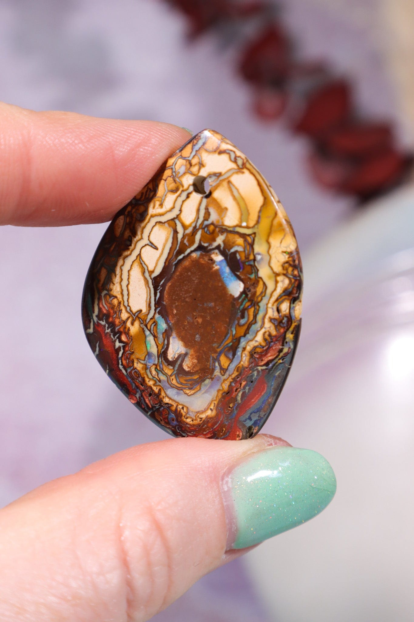 Drilled Yowah Boulder Opal Pendant 6.85gr Rocks & Fossils Tali & Loz Crystals