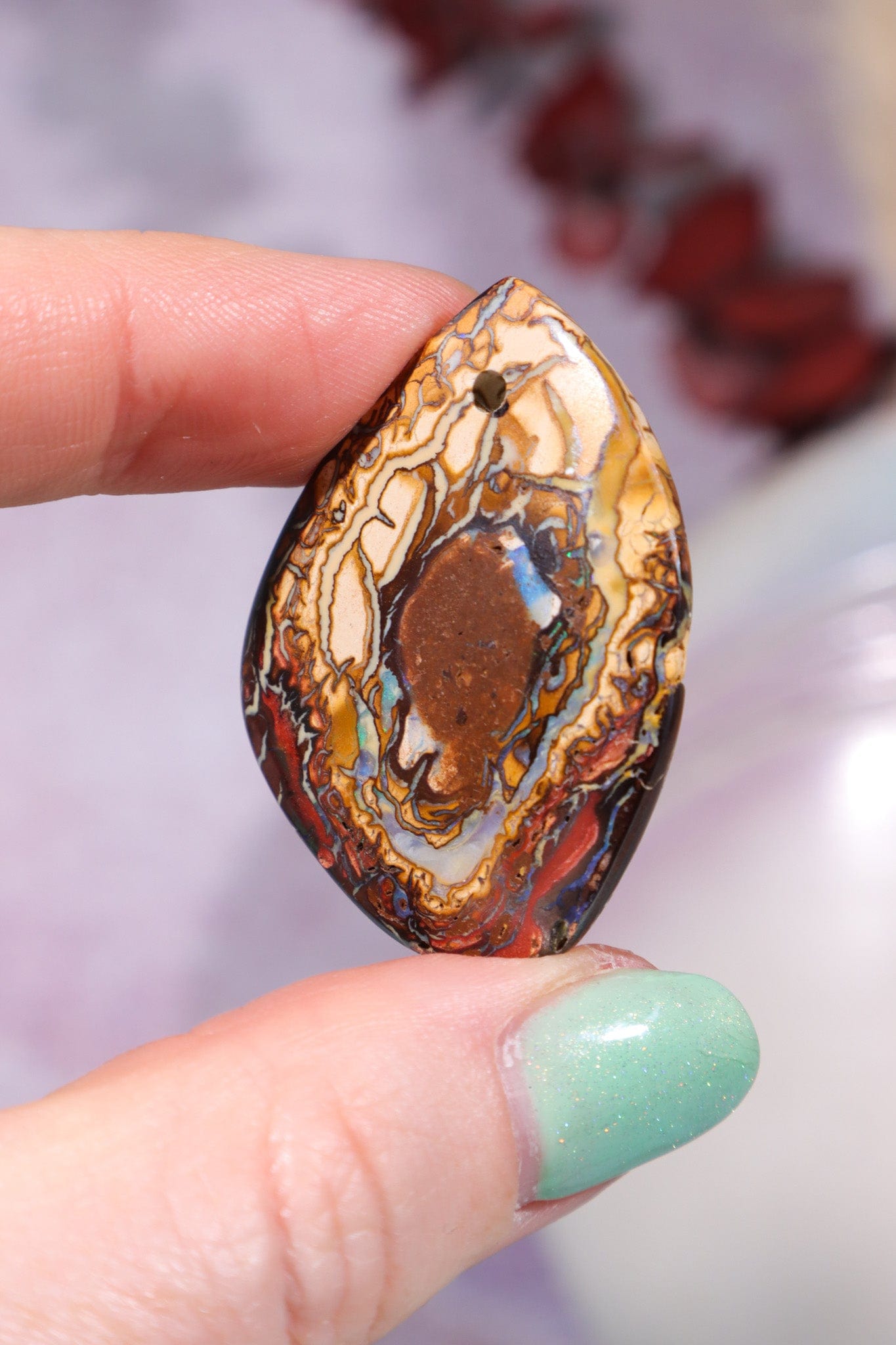 Drilled Yowah Boulder Opal Pendant 6.85gr Rocks & Fossils Tali & Loz Crystals