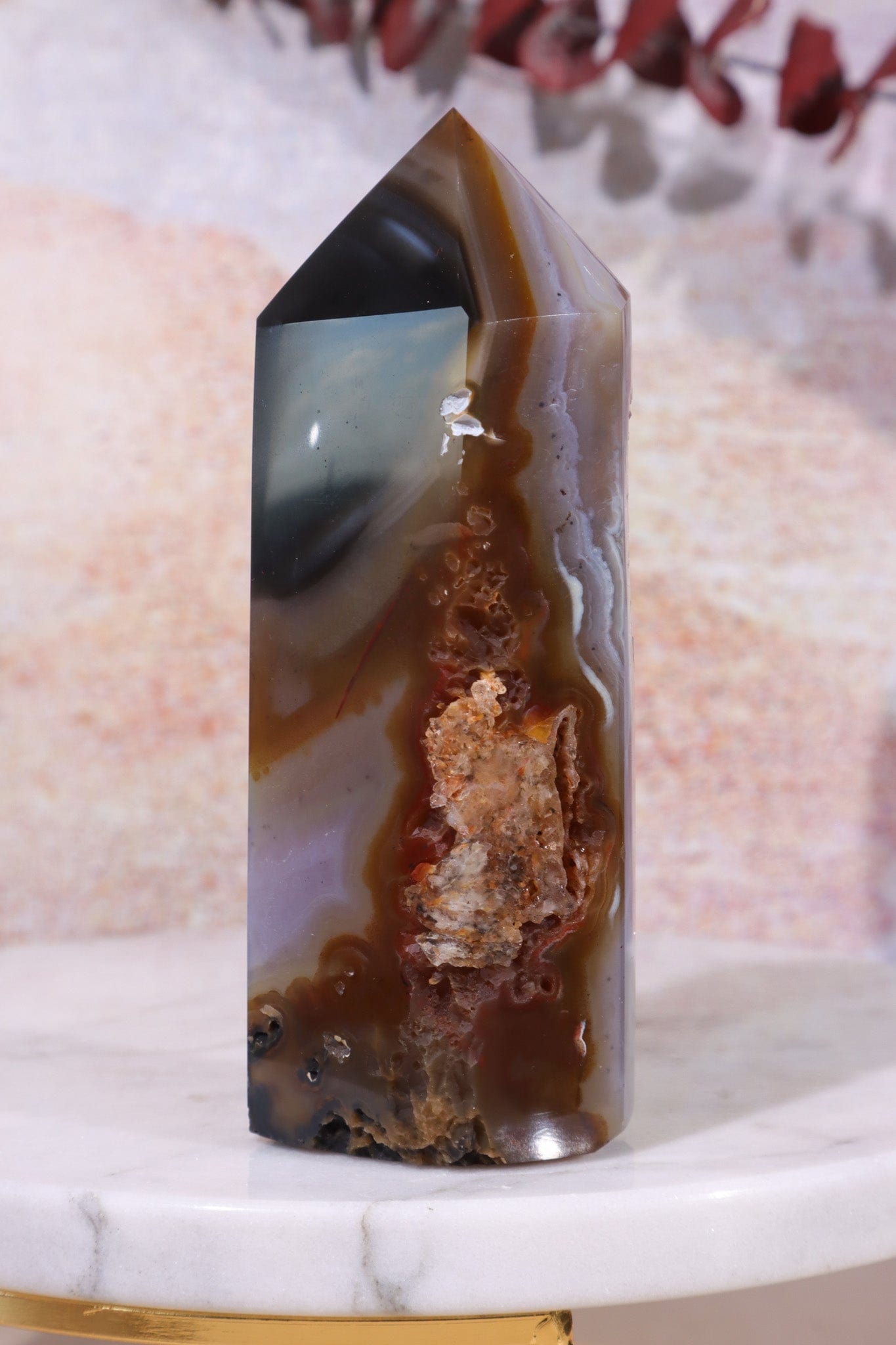 Druzy Amethyst Agate Tower, Sold as Seen Towers Tali & Loz Crystals