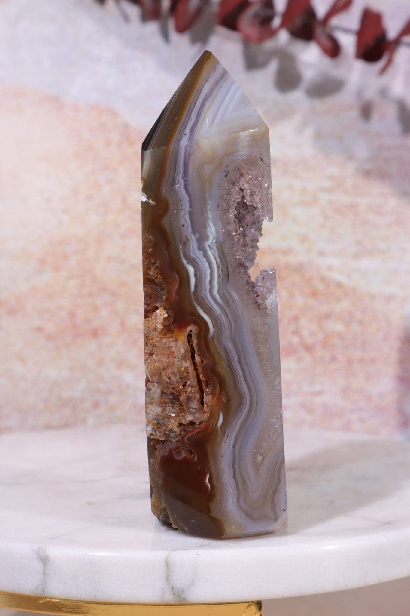 Druzy Amethyst Agate Tower, Sold as Seen Towers Tali & Loz Crystals