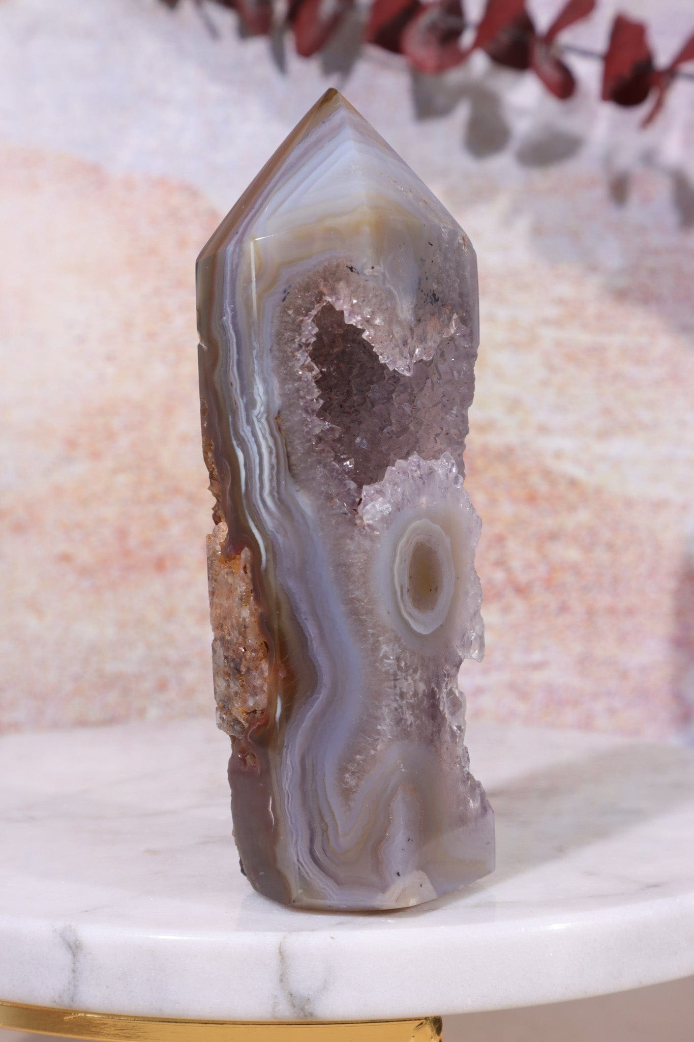 Druzy Amethyst Agate Tower, Sold as Seen Towers Tali & Loz Crystals