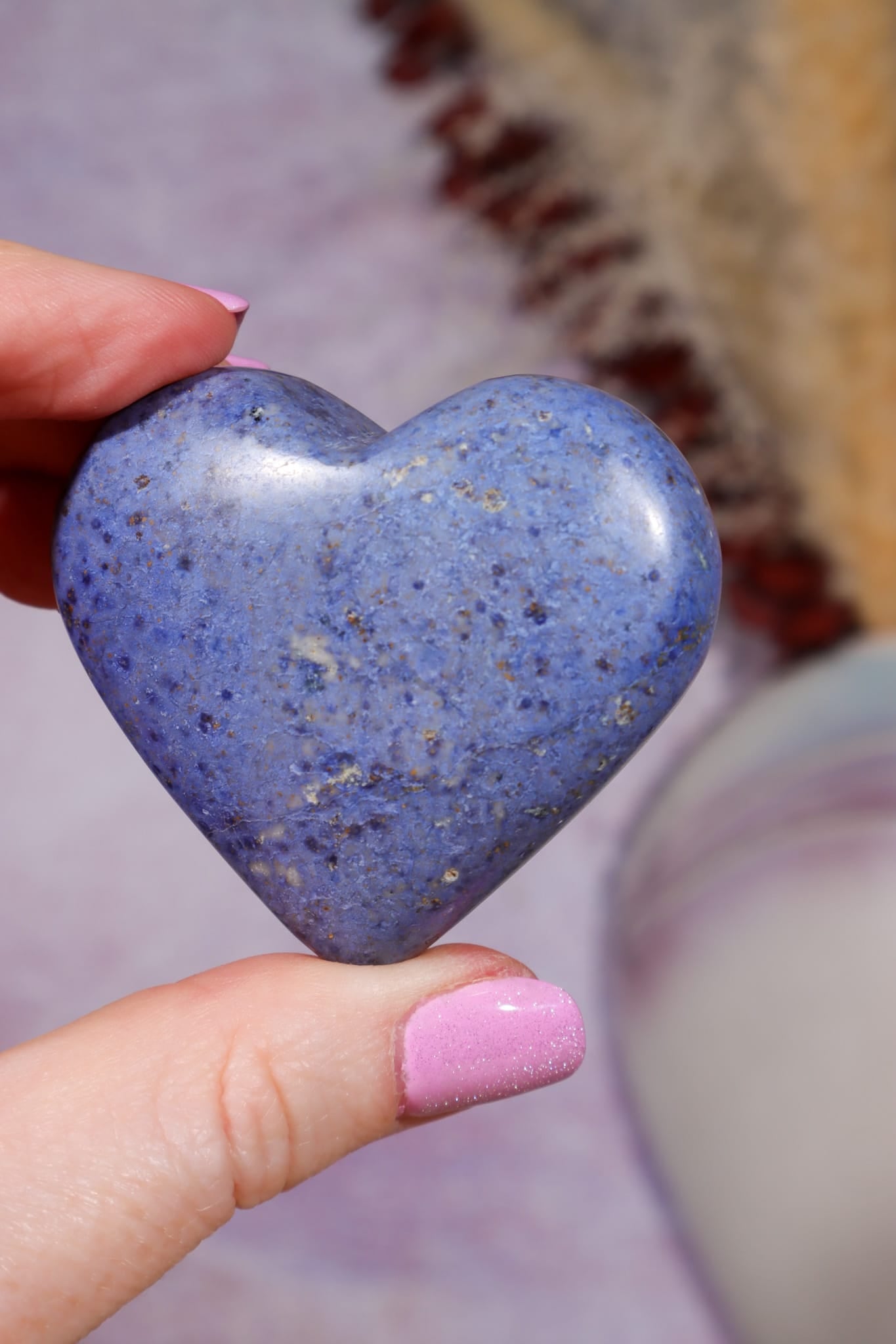 Dumortierite Heart | 47 × 53mm | Brazil Heart Tali and Loz