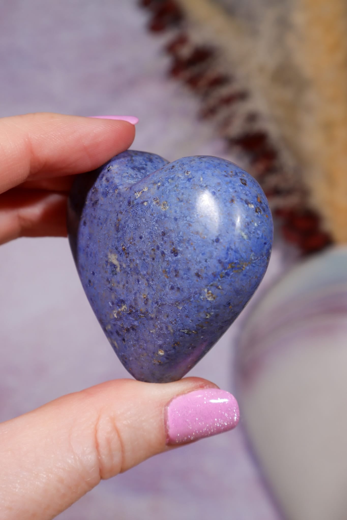 Dumortierite Heart | 47 × 53mm | Brazil Heart Tali and Loz