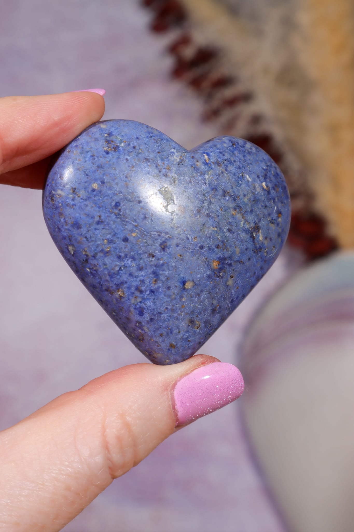 Dumortierite Heart | 47 × 53mm | Brazil Heart Tali and Loz