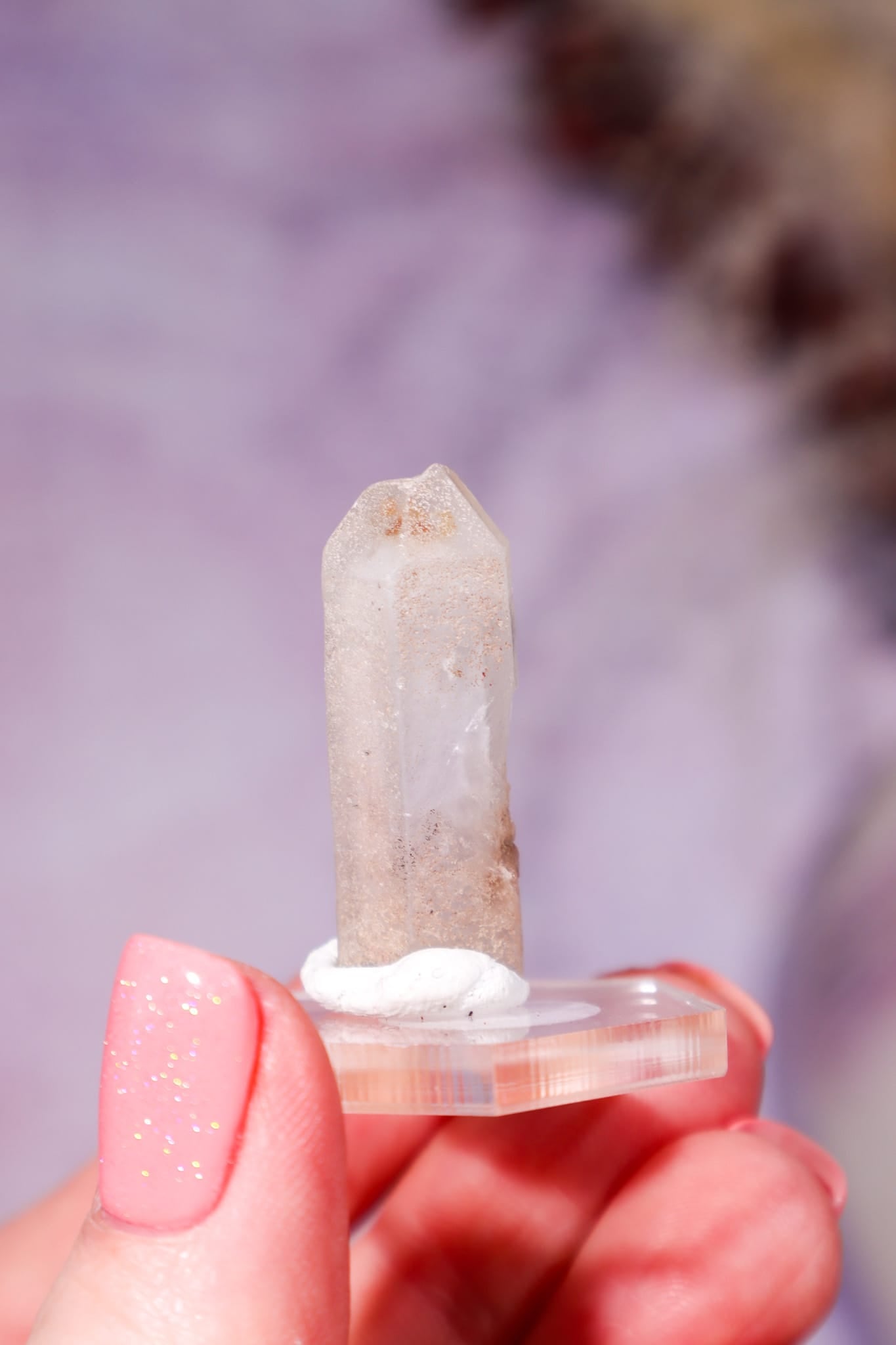 Dumortierite in Quartz Raw Crystal Point, 3cm, Brazil, Sold as Seen Minerals Tali & Loz Crystals
