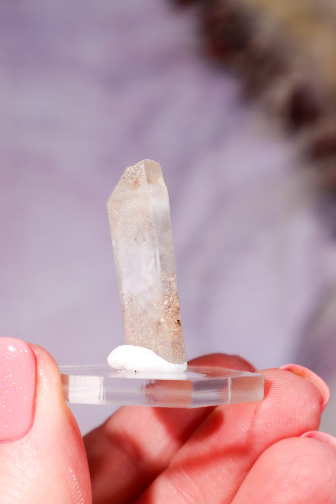 Dumortierite in Quartz Raw Crystal Point, 3cm, Brazil, Sold as Seen Minerals Tali & Loz Crystals