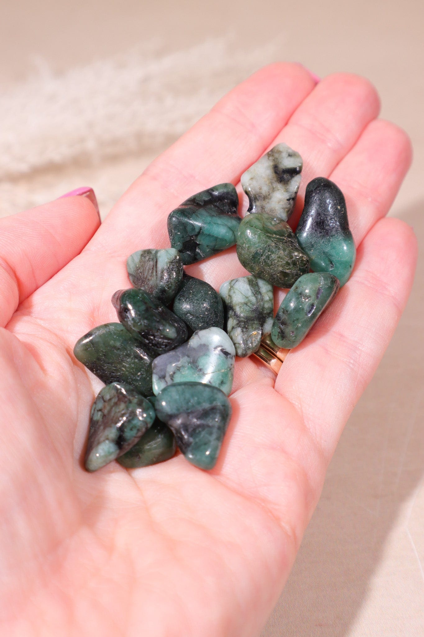 Emerald Tumblestones 10-20mm - Tali & Loz Crystals