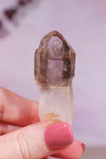 Enhydro Smokey and Amethyst Phantom Scepter 5.5cm - Tali & Loz Crystals