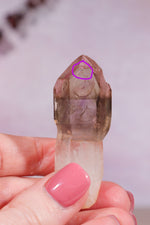 Enhydro Smokey and Amethyst Phantom Scepter 5.5cm - Tali & Loz Crystals
