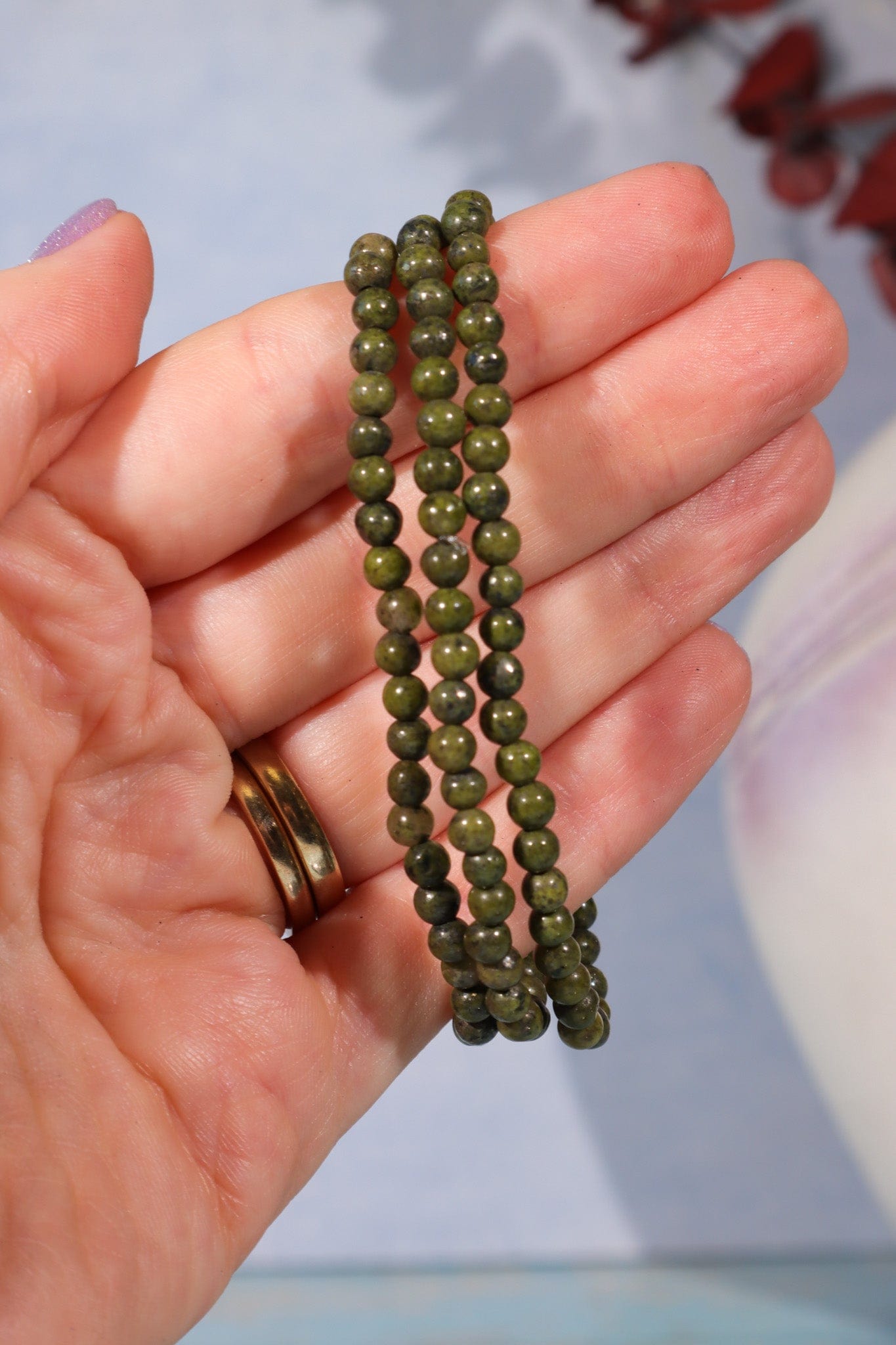 Epidote Beaded Bracelet (Bead Size 0.4cm), Intuitively Chosen Bracelets Tali & Loz Crystals