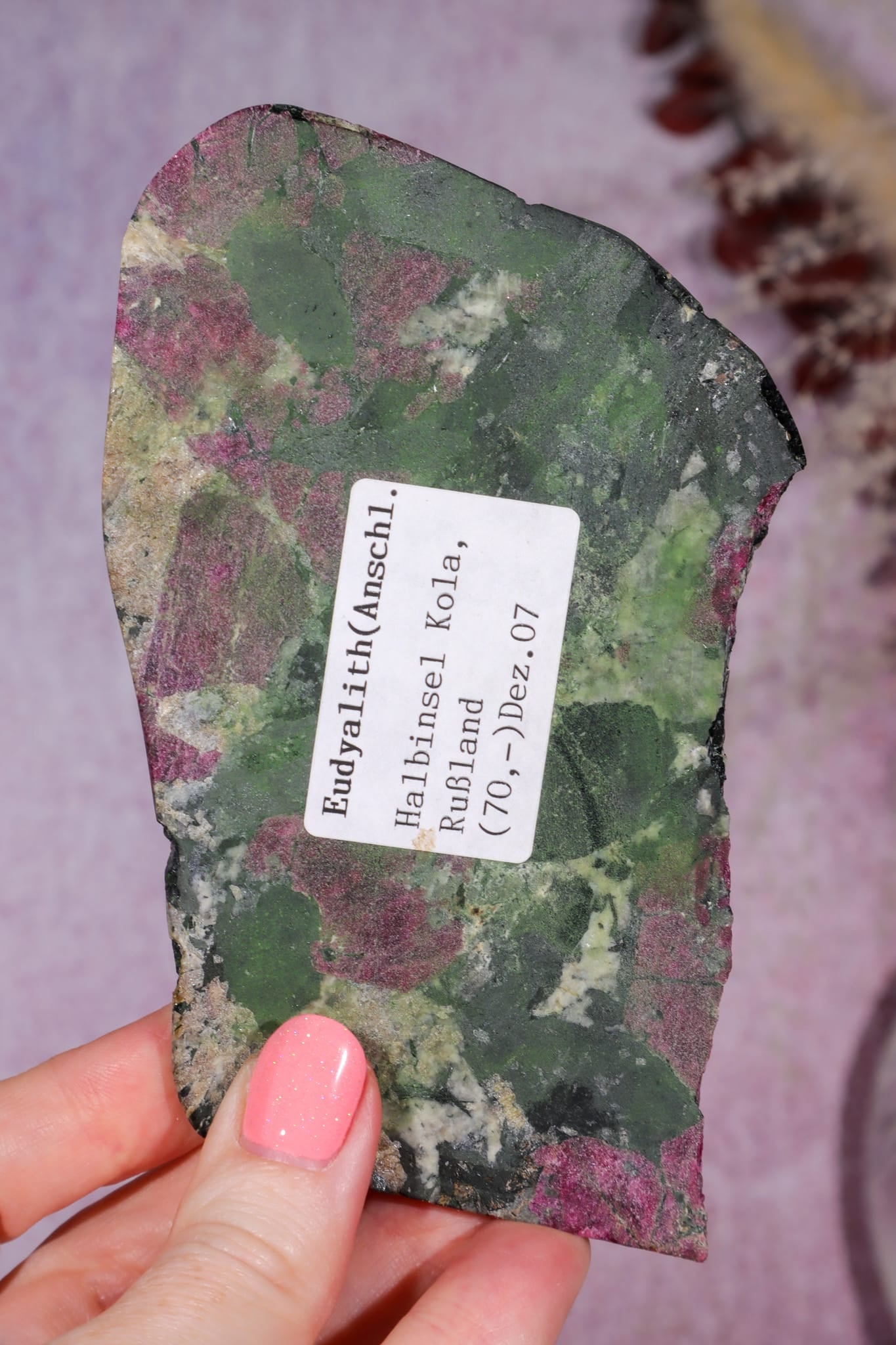 Eudialite | Polished Slice | 110mm | Russia Minerals Tali & Loz Crystals