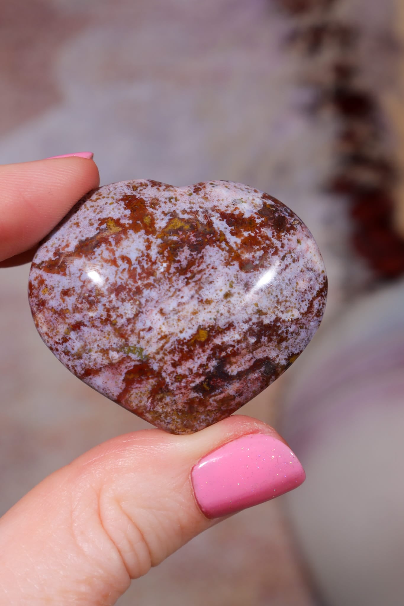 Fancy Jasper Hearts | 37mm | Madagascar Hearts Tali & Loz Crystals