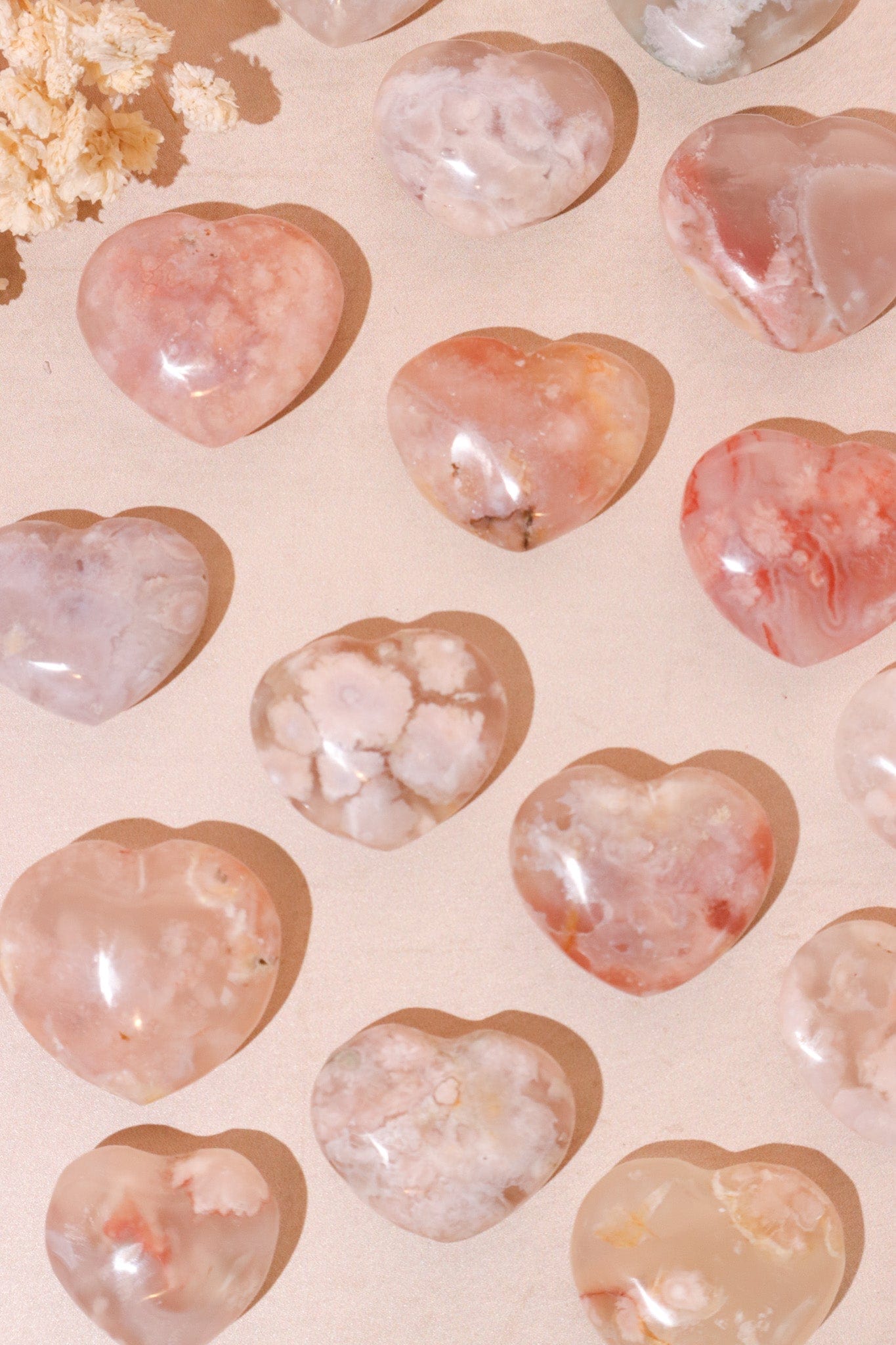Flower Agate Hearts 2.5x3cm - Tali & Loz Crystals