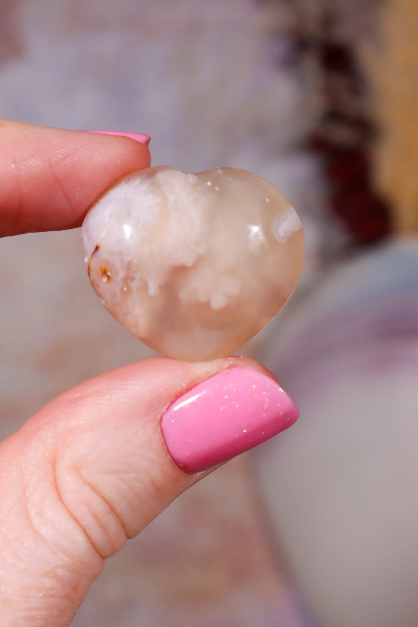Flower Agate Hearts | 2.5x3cm | Madagascar Hearts Tali & Loz Crystals