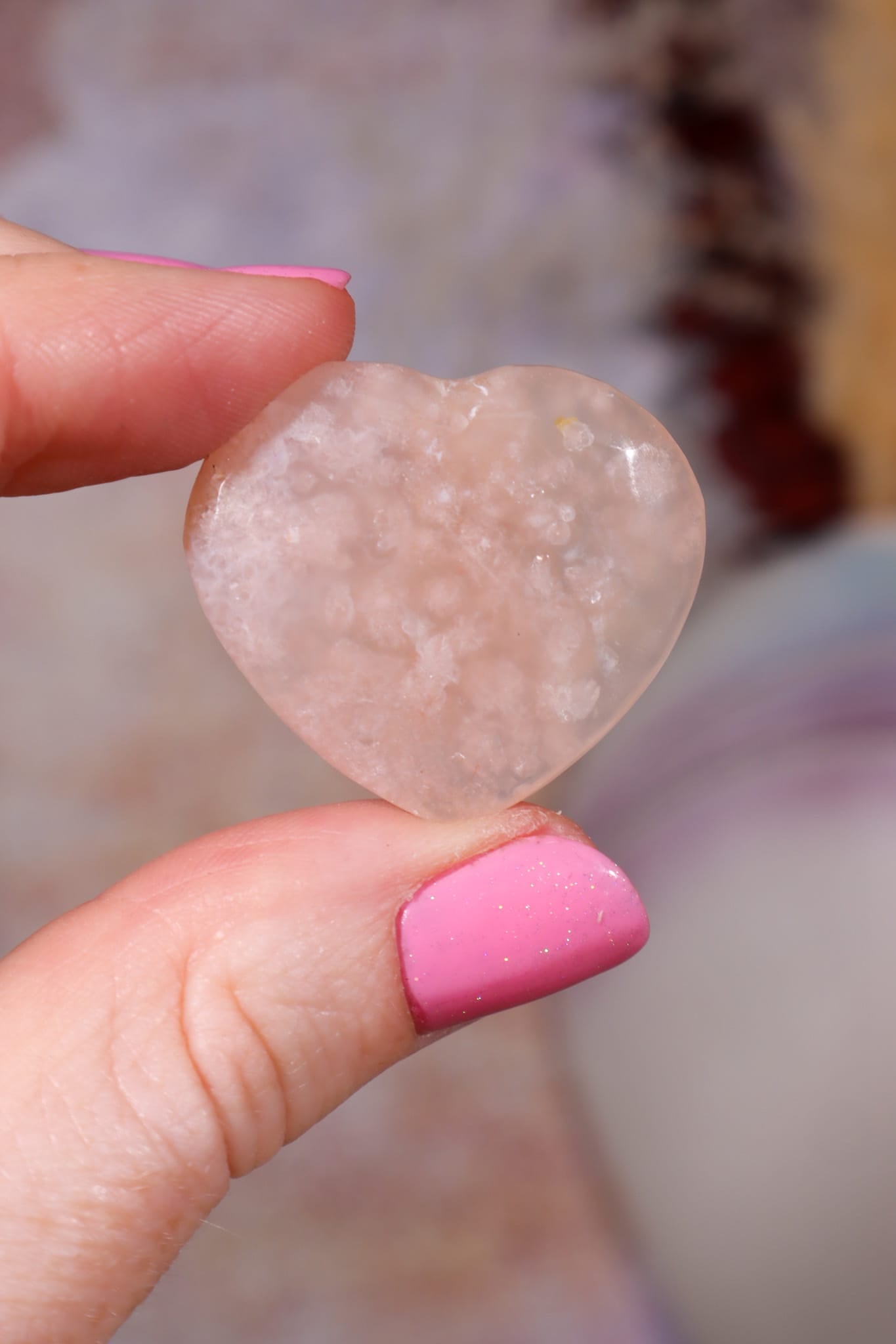 Flower Agate Hearts | 2.5x3cm | Madagascar Hearts Tali & Loz Crystals