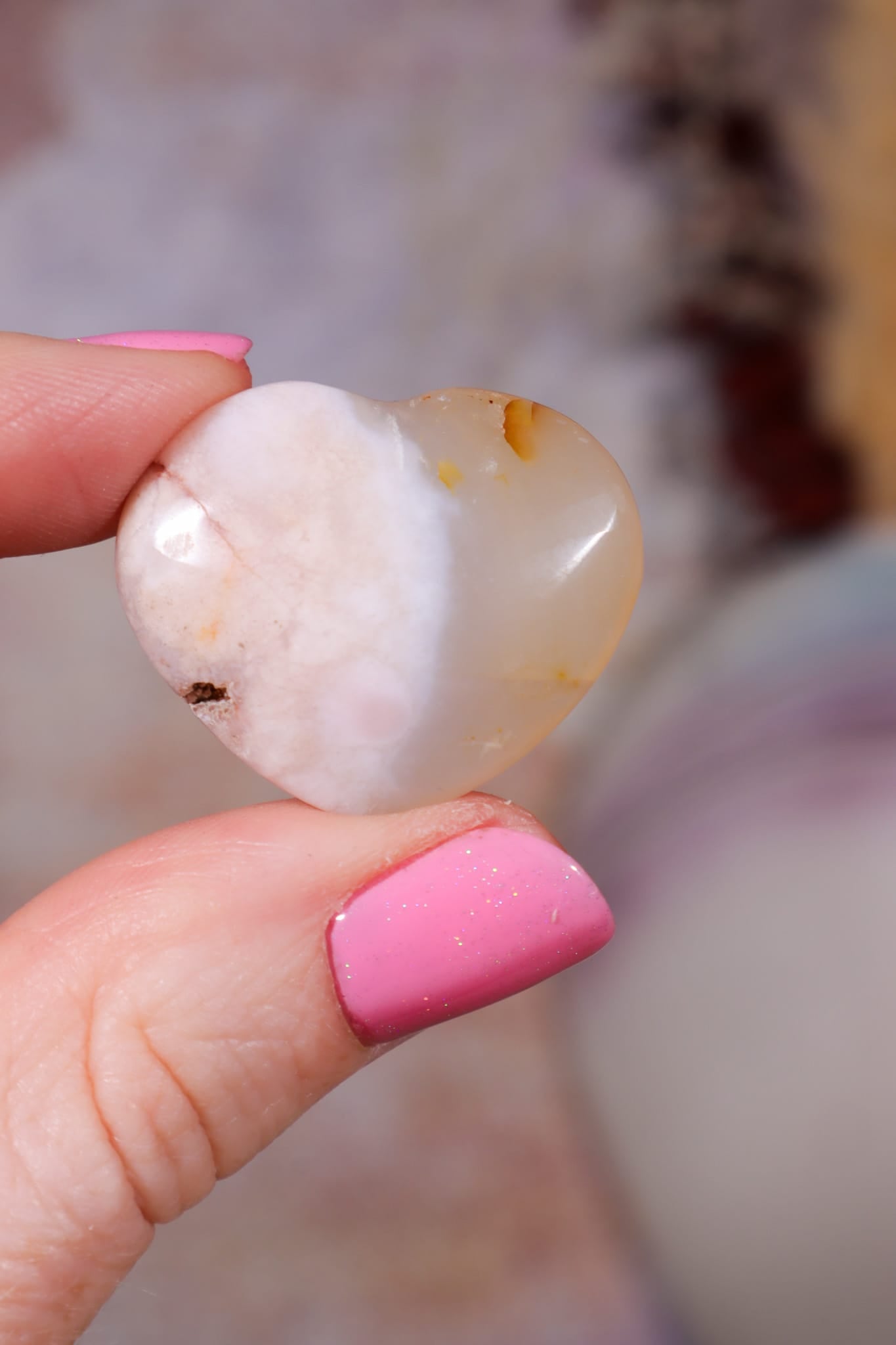 Flower Agate Hearts | 2.5x3cm | Madagascar Hearts Tali & Loz Crystals