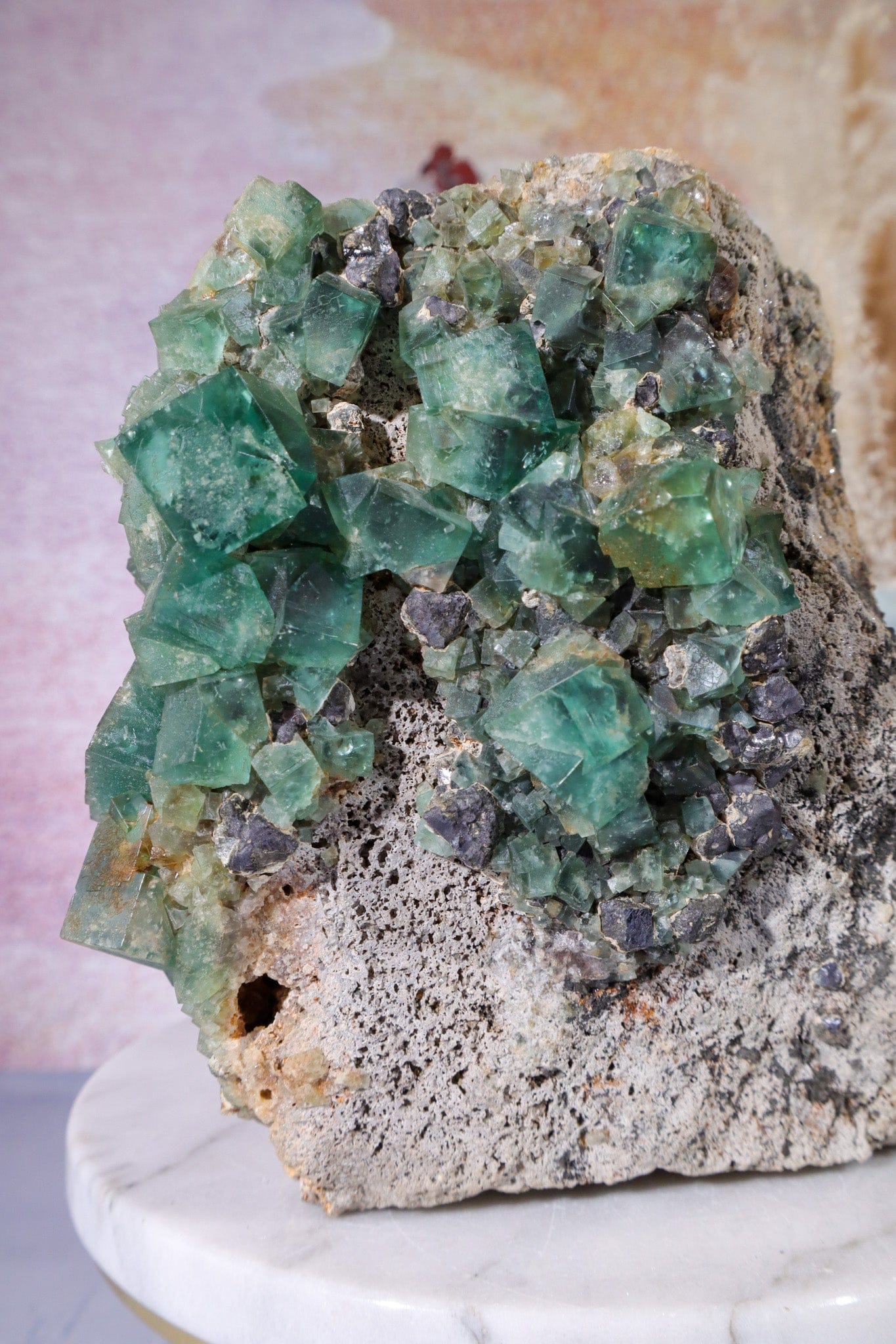 Fluorite in Galena Mineral 2.7KG , Rogerley Mine, UK Minerals Tali & Loz Crystals