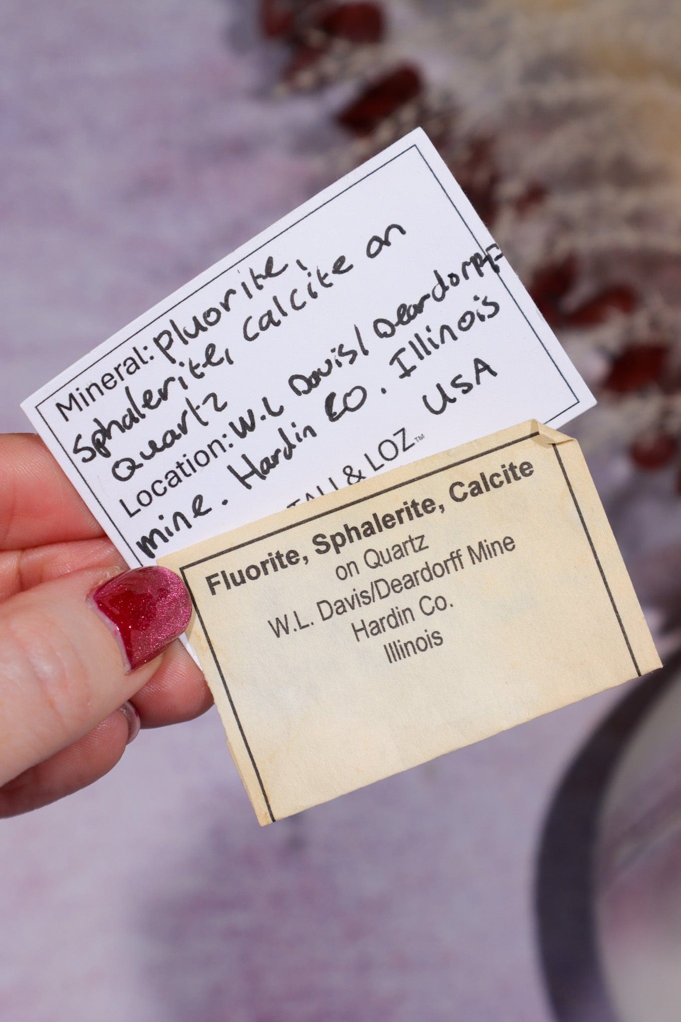 Fluorite, Sphalerite and Calcite on Quartz Specimen 107gr, Illinois Minerals Tali & Loz Crystals