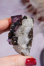 Fluorite, Sphalerite and Calcite on Quartz Specimen 107gr, Illinois Minerals Tali & Loz Crystals